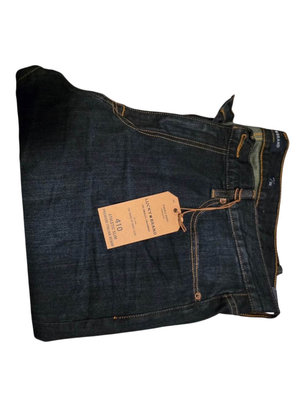NWT Lucky Brand 410 Athletic Slim Jeans Men’s 40x32 Dark Wash Premium Italian